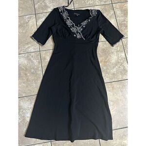 Beata Studio 8 Embroidered Black MIDI Dress